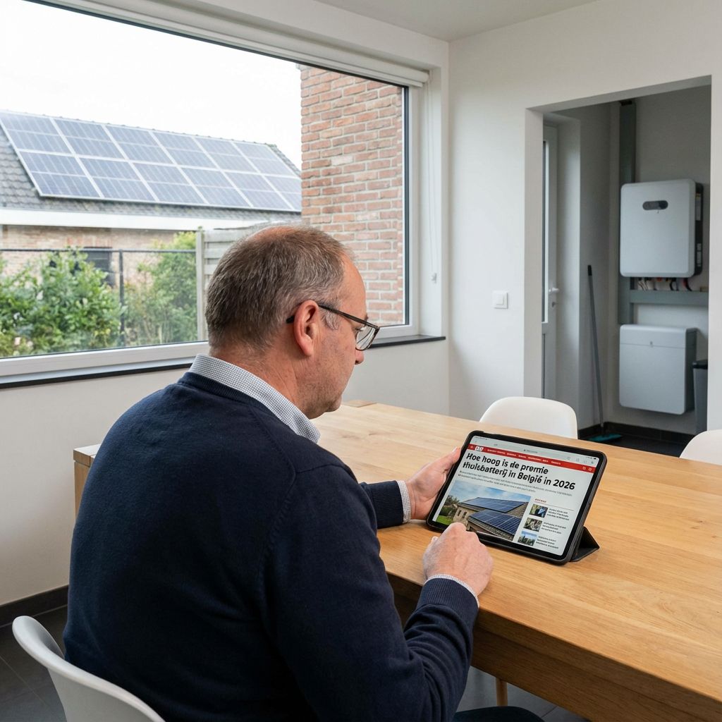Hoe hoog is de premie thuisbatterij in België in 2026